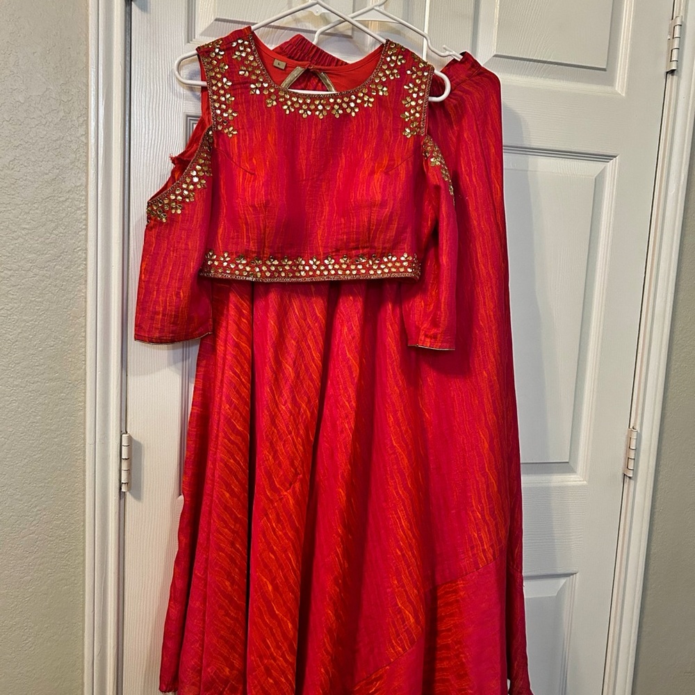 Pink and orange Indian set size L